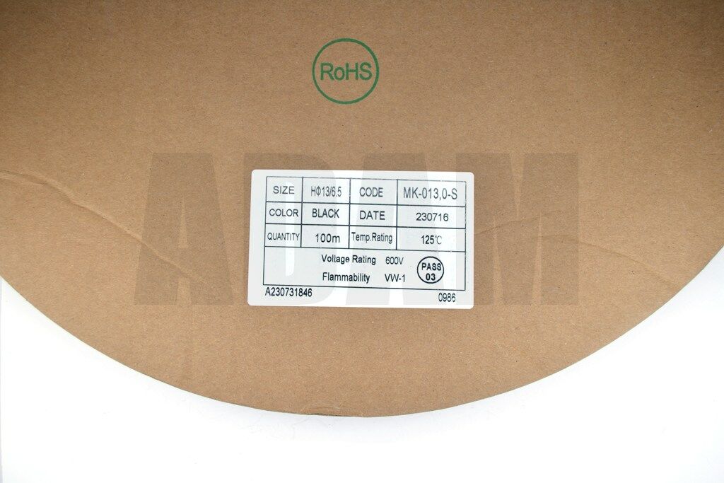 Picture of 100 Metre 13mm Siyah Isı İle Daralan Makaron Isıyla MT-M13S