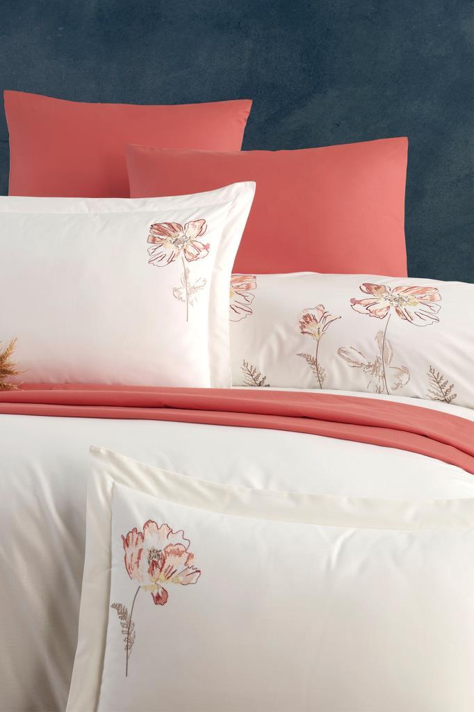 Picture of Glory Nakışlı %100 Pamuk Çift Kişilik Nevresim Takımı Ekru