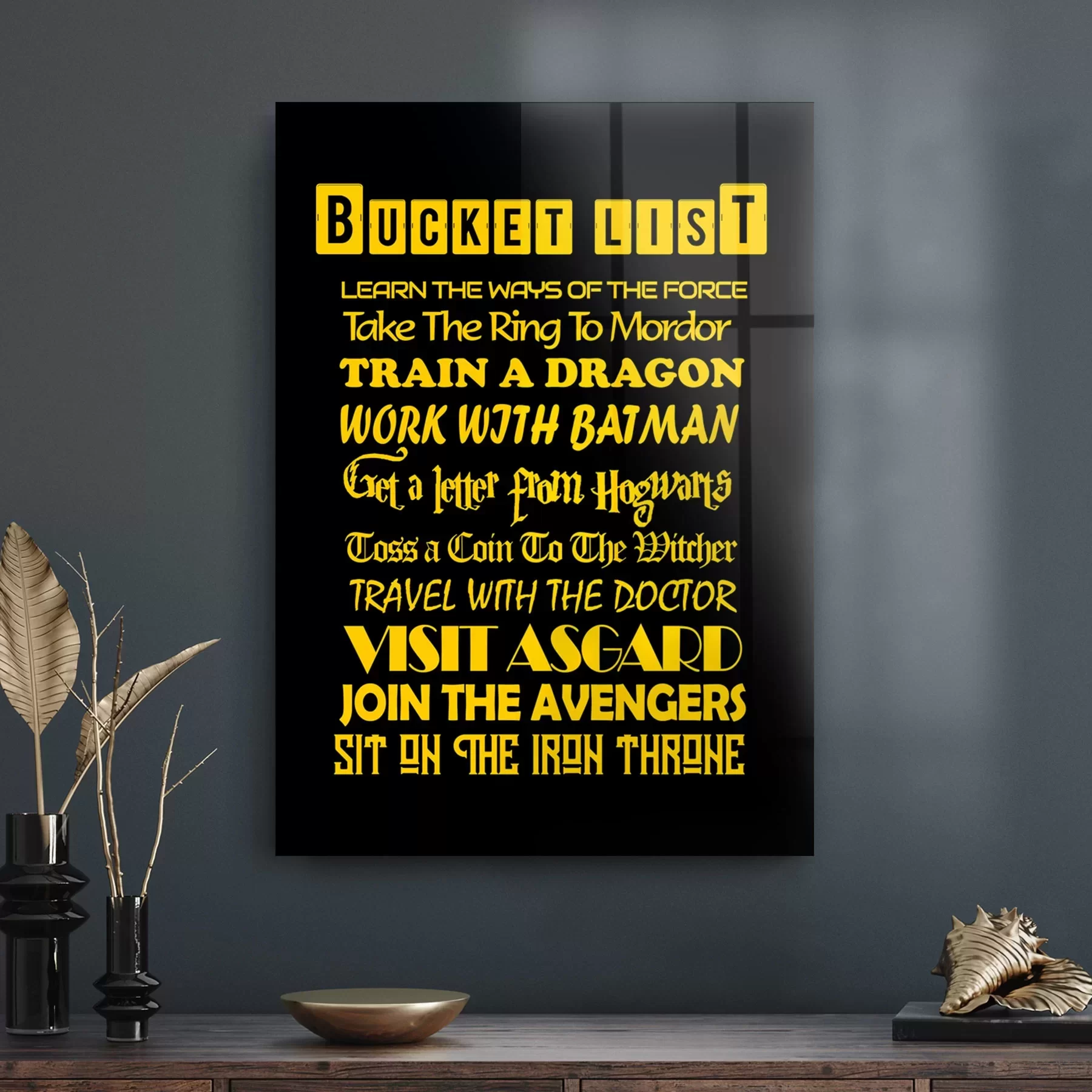 Picture of Decovetro Cam Tablo Bucket List 30x40 cm