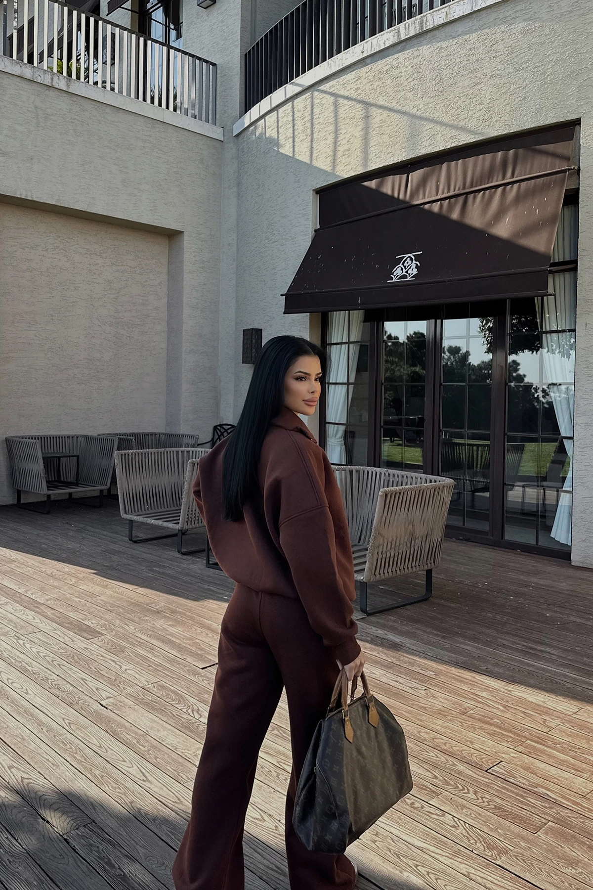 Picture of Brown Zipper Detail Suit