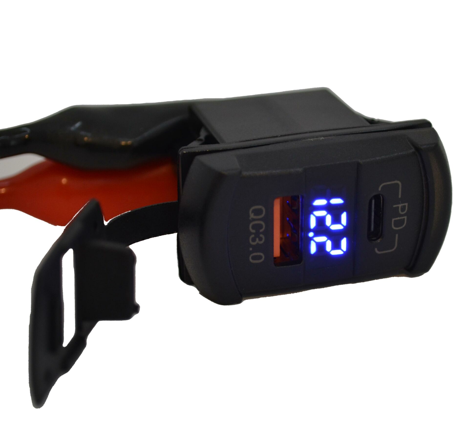 Picture of 12V 24V DC USB QC3.0 Type-C PD Şarj Port Voltmetreli Dikdörtgen MT-UM02