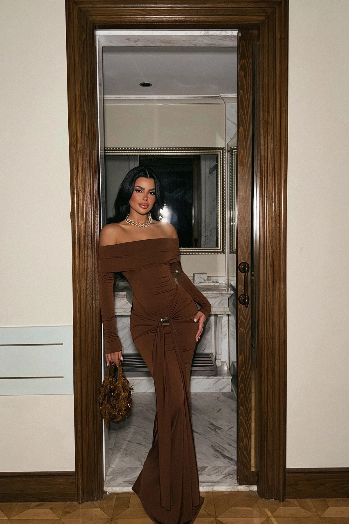 Picture of Brown Long Sleeve Dress