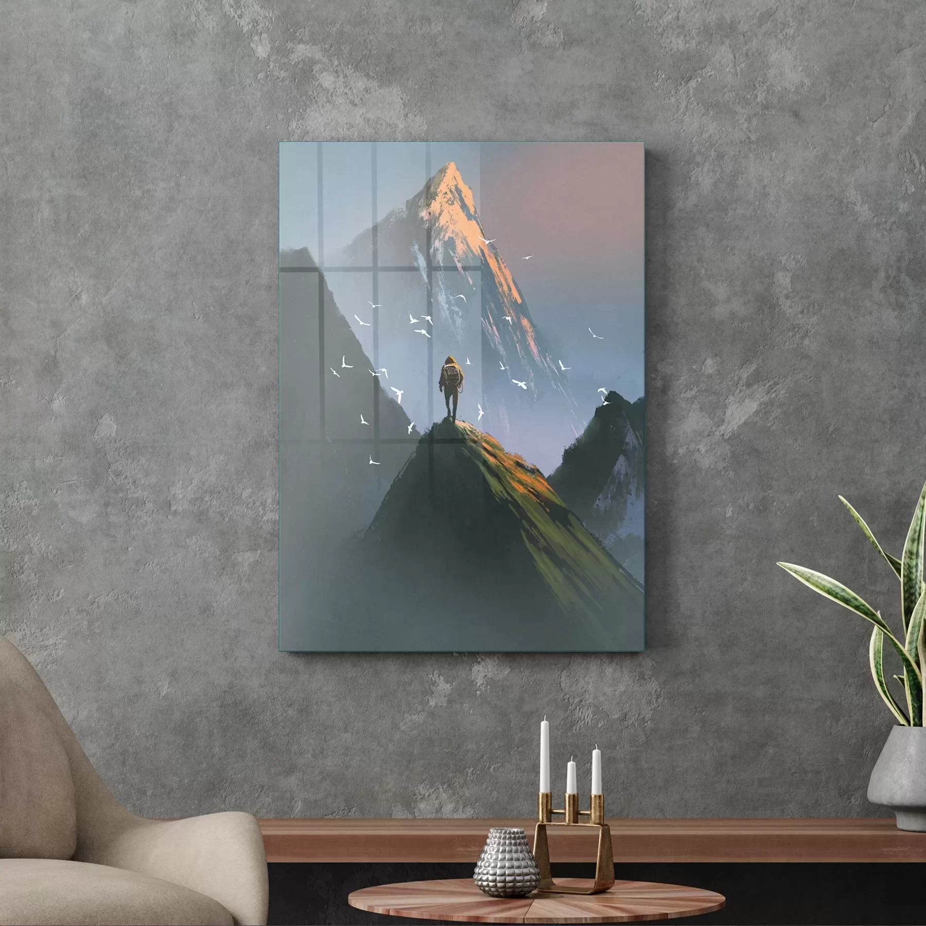 Picture of Decovetro Cam Tablo Sulu Boya Manzara 70x100 cm