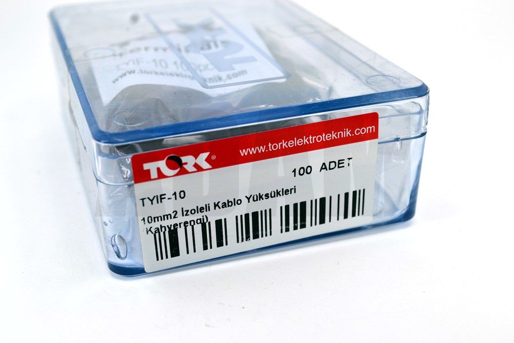 Picture of 100 Adet 10mm² Kablo Yüksüğü Bakır Kahverengi Yüksük MT-AKUY10