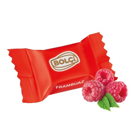 Picture of RASPBERRY FILL.MILK CHOC.FANCY CUBE (RED) 500g