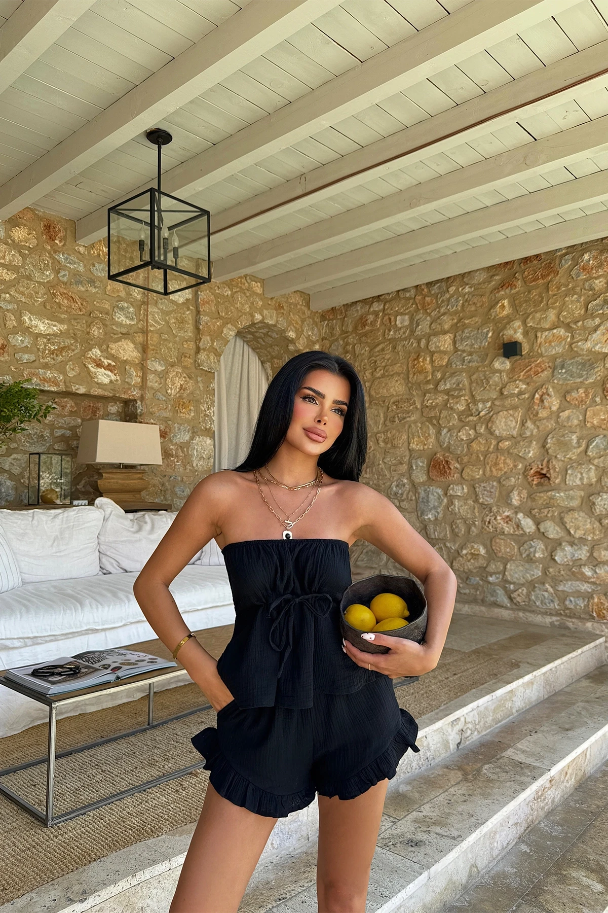 Picture of Black Tanja  Shorts Set