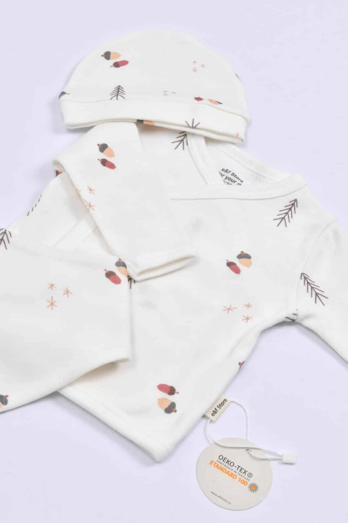 Picture of 5’li Yenidoğan Hastane Çıkışı Seti - Doğal Pamuklu - Doğa Desenli