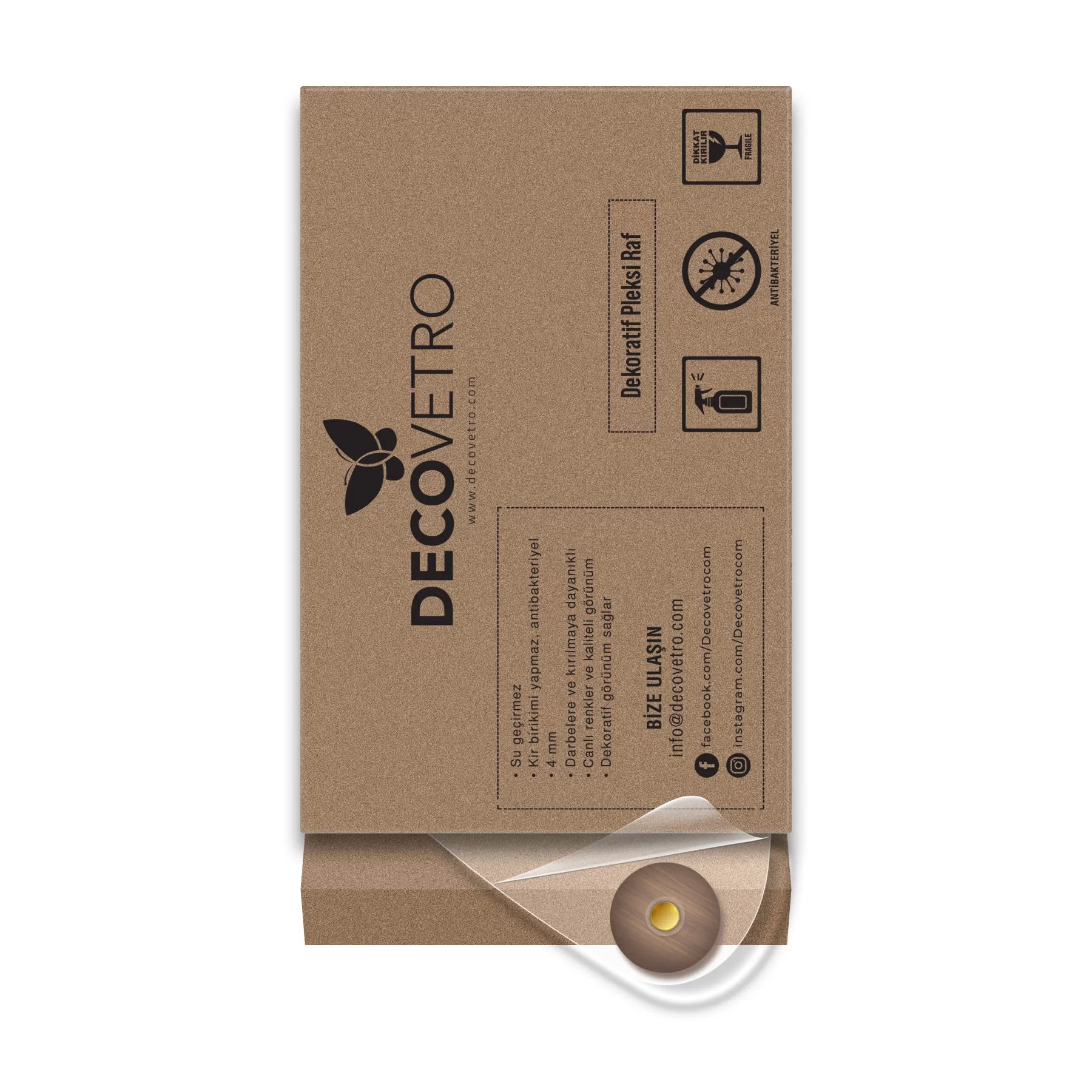 Picture of Decovetro Ahşap Ayaklı Dekoratif Şeffaf Organizer Düzenleyici 24 x 34 Cm