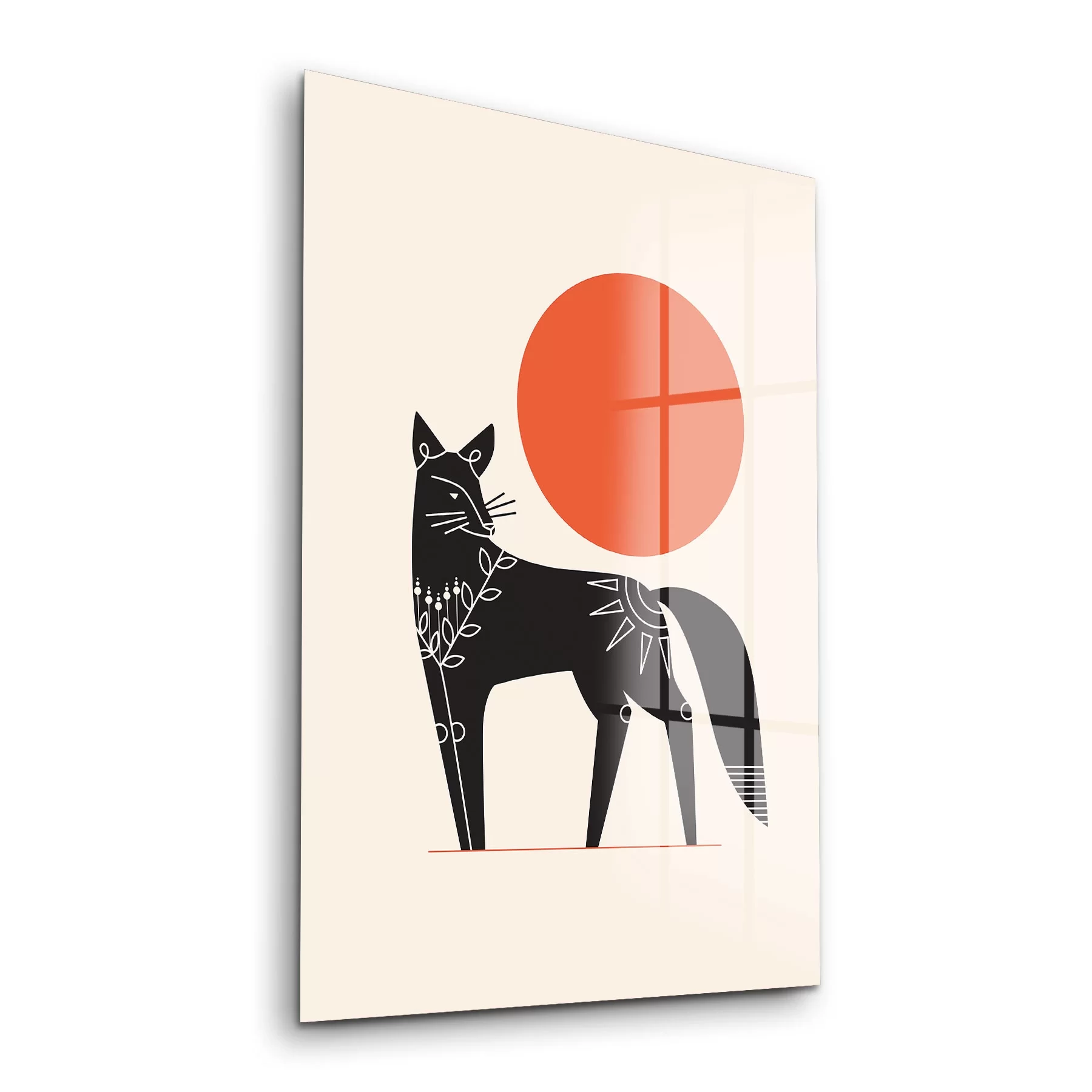 Picture of Decovetro Cam Tablo Minimal Tilki Desenli 30x40 cm