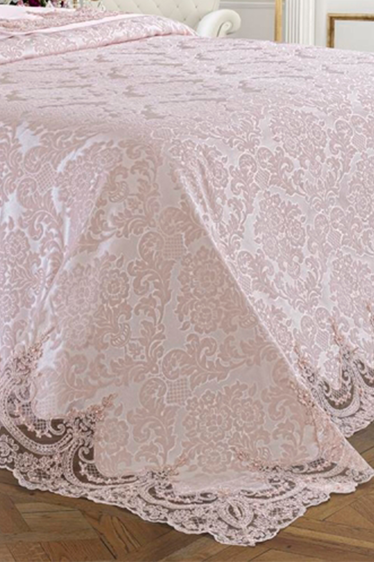 Picture of Fransız Güpürlü Çeyizlik Pike Takımı Arus Pudra