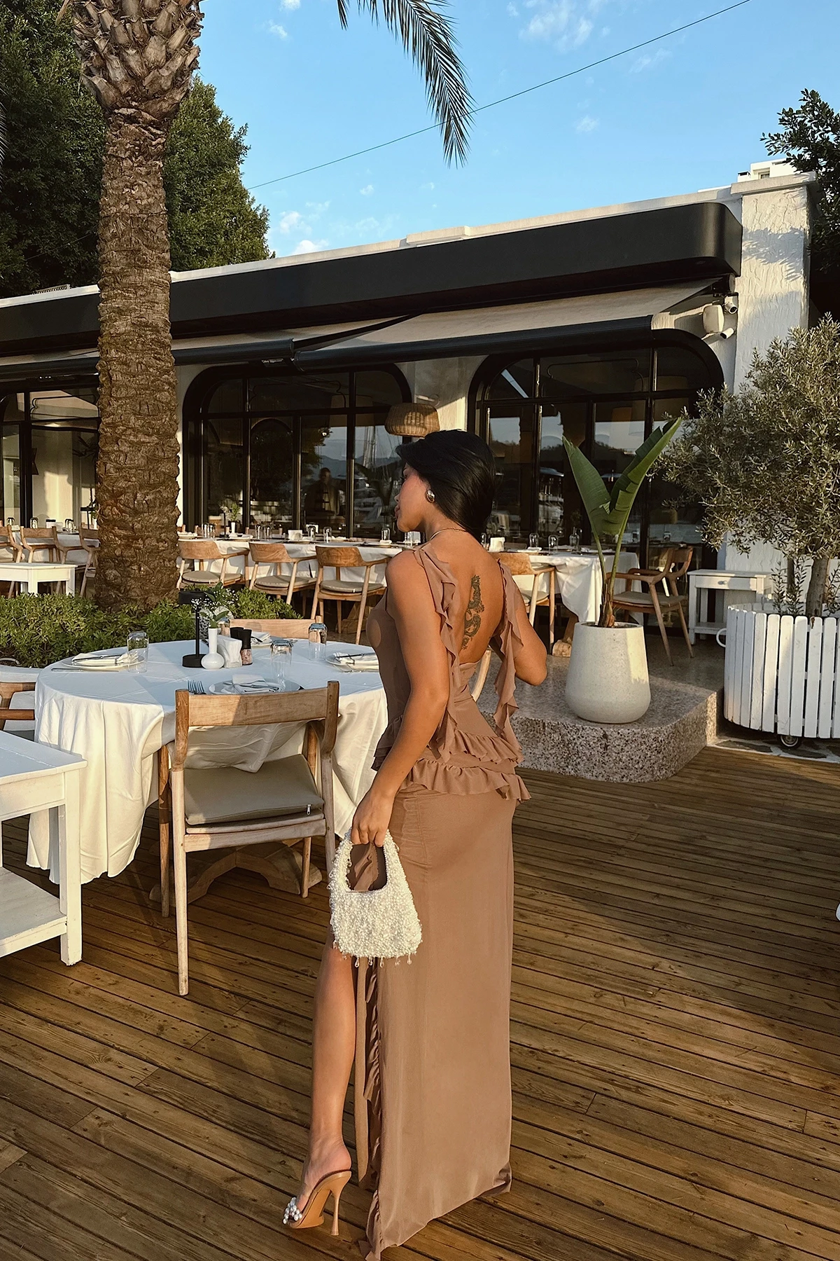 Picture of Mink Astrid Slit Long Dress