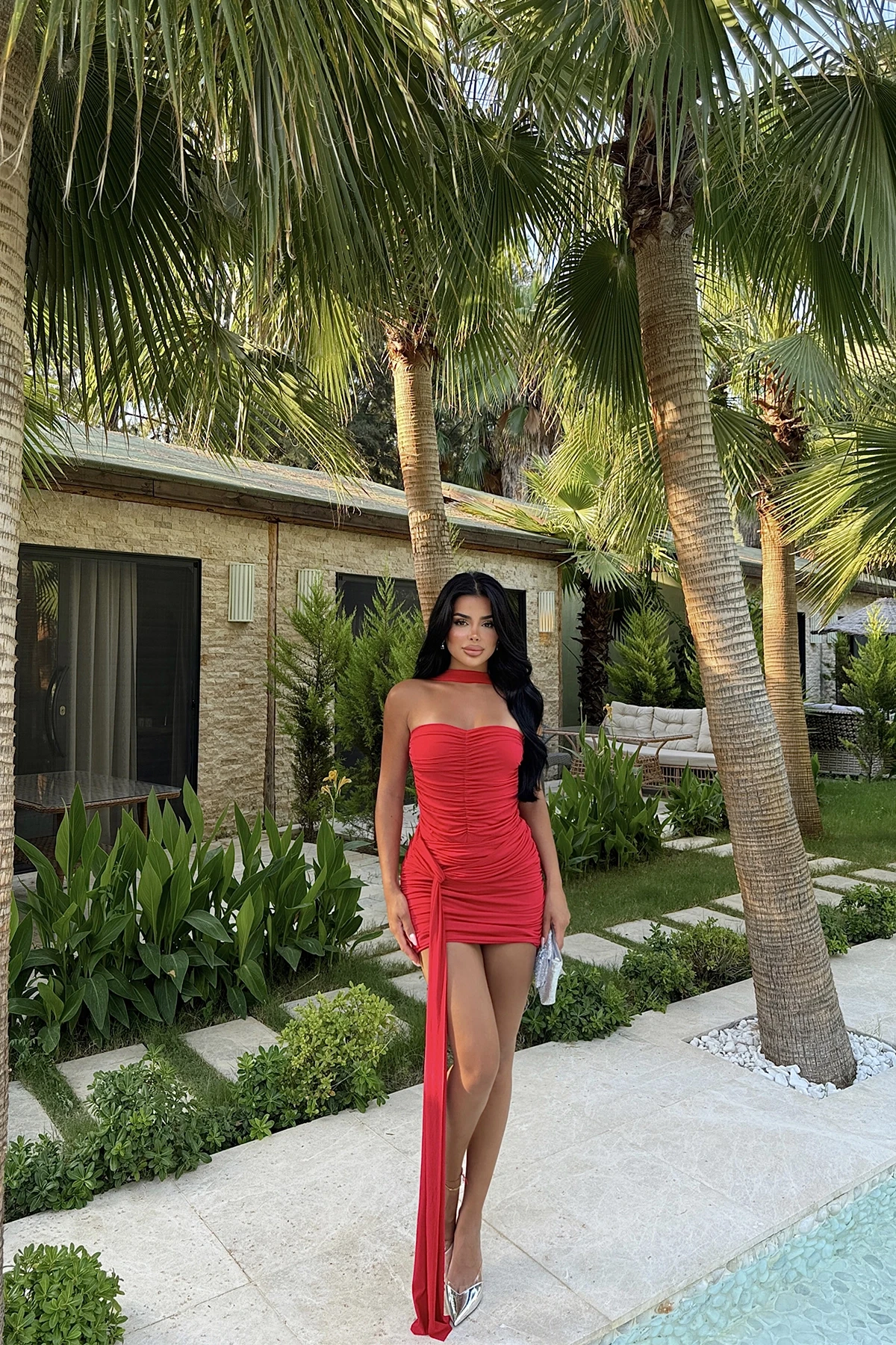 Picture of Red Bielli Bodysuit Skirt Set