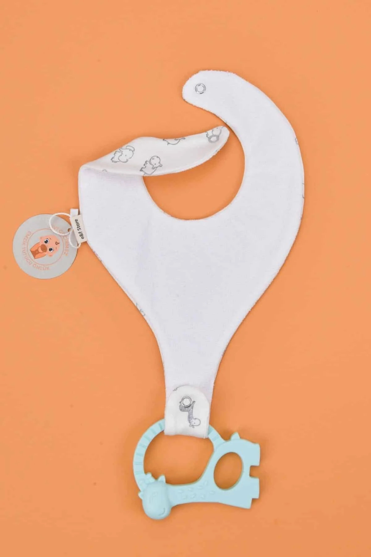 Picture of İkinci Şans - Sıvı Geçirmez Emzik Tutucu Mama Önlüğü - Safari