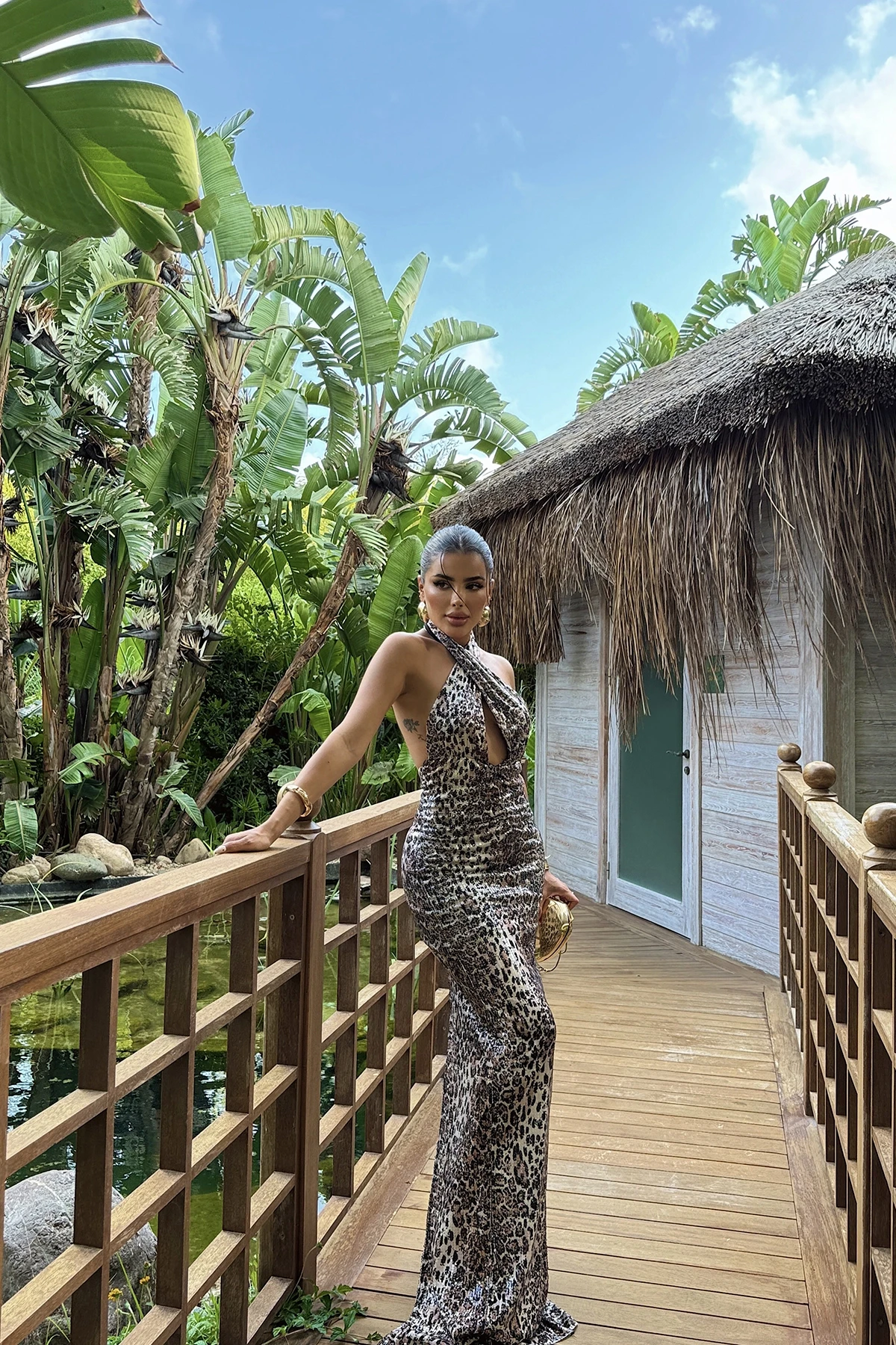 Picture of Leopard Jessica  Pattern Long Dress