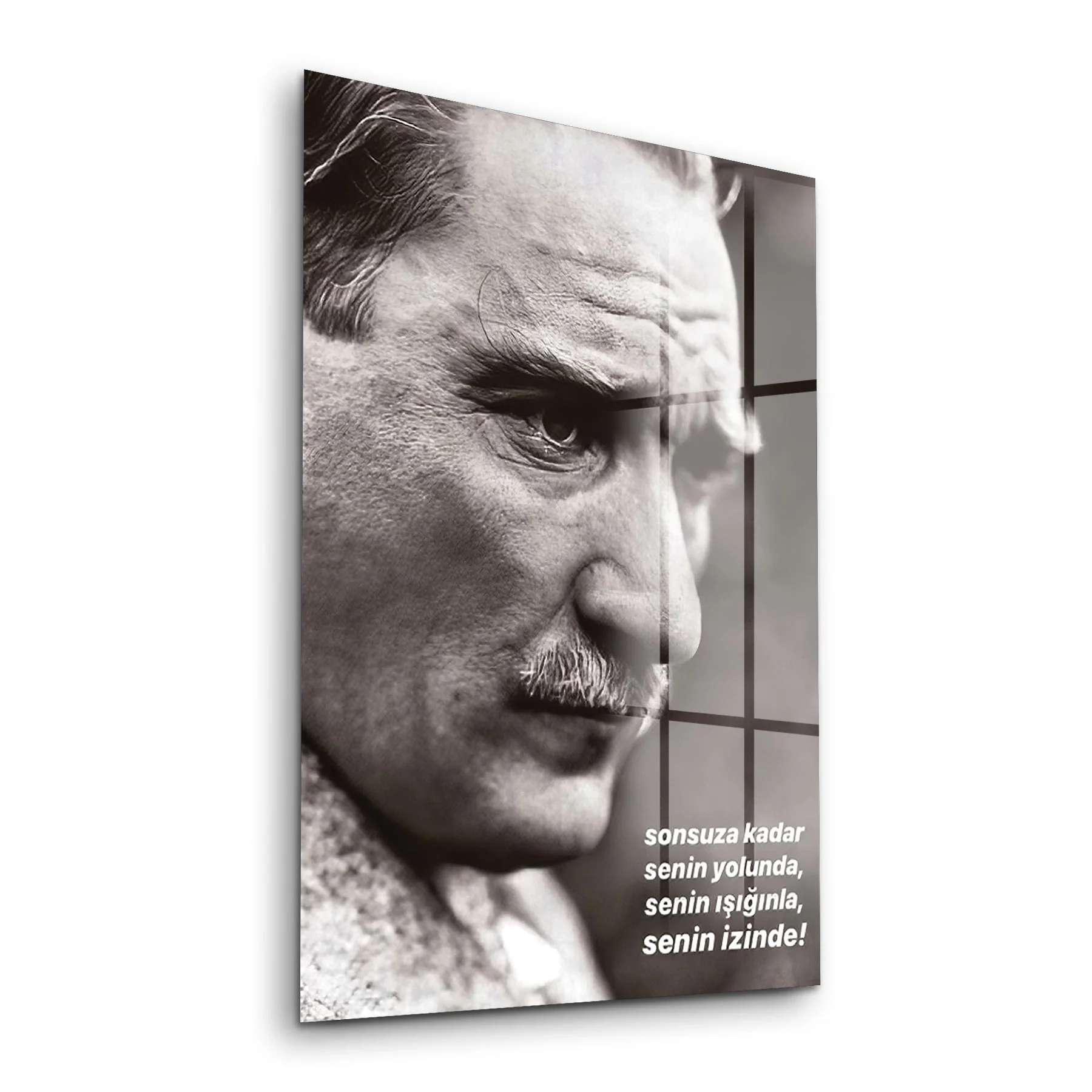 Picture of Decovetro Cam Tablo Atatürk Portresi Yazılı 30x40 cm