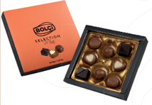 Picture of ASSORTED CHOCOLATE PRALINES SELECTION MINI BOX 80g