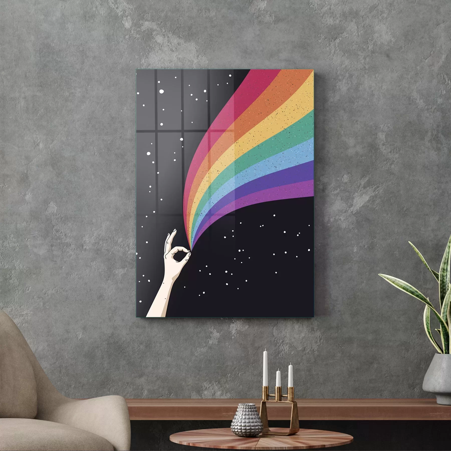 Picture of Decovetro Cam Tablo LGBT Rainbow 50x70 cm