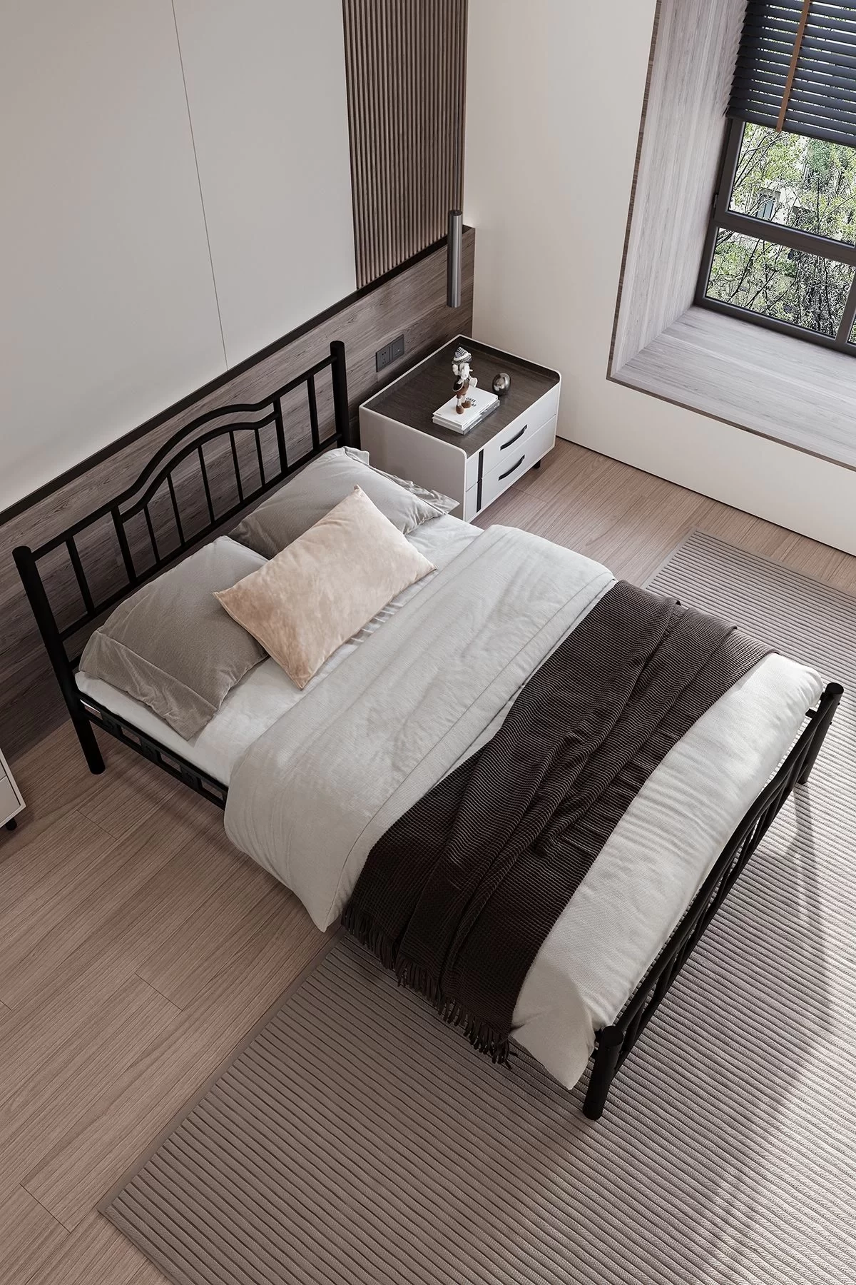 Picture of Belinay Çift Kişilik Ferforje Siyah Metal Karyola