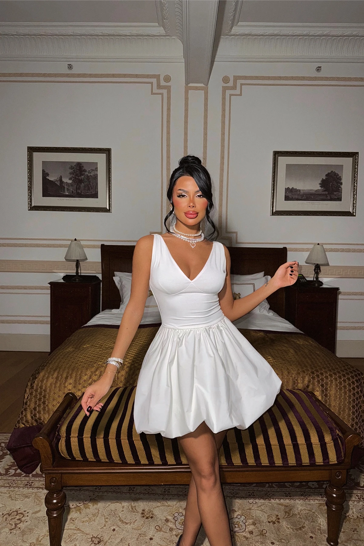 Picture of White Basic Mini Dress