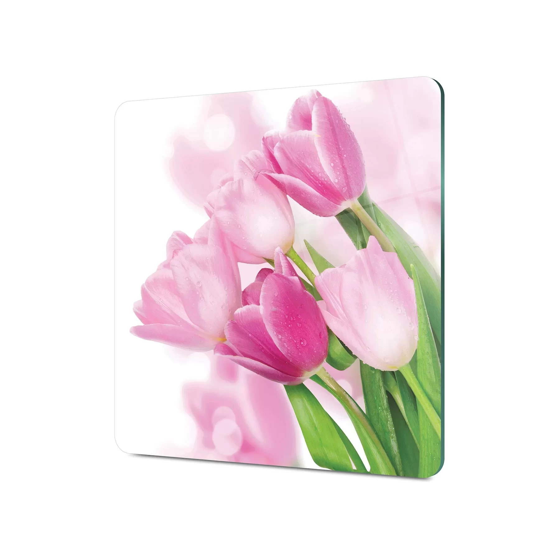 Picture of Decovetro Cam Kesme Tahtası ve Sunumluk Kare Lale Desenli 30x30 Cm