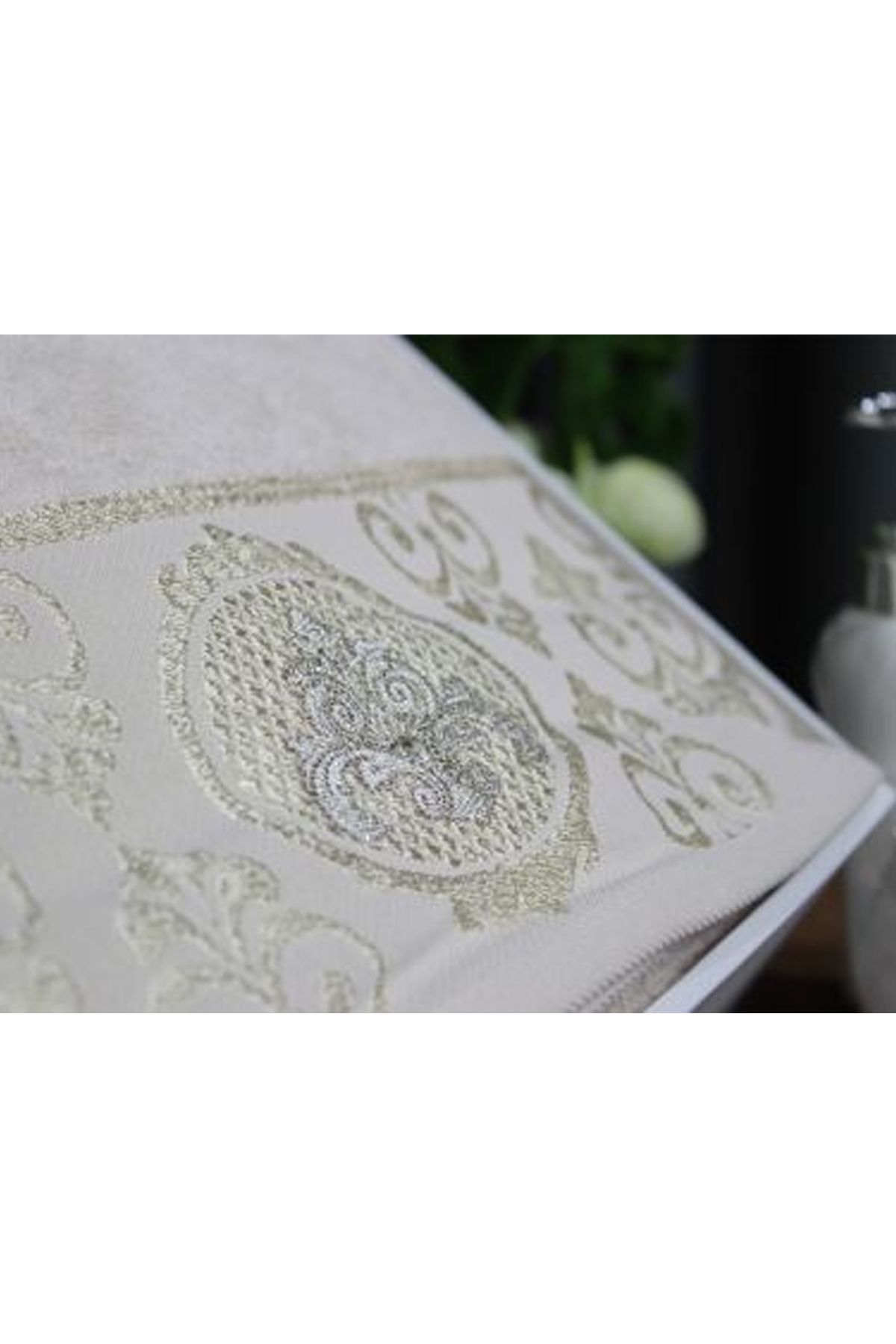 Picture of Rosel Bukle Jakarlı Aile Bornoz Takımı Somon Cappucino