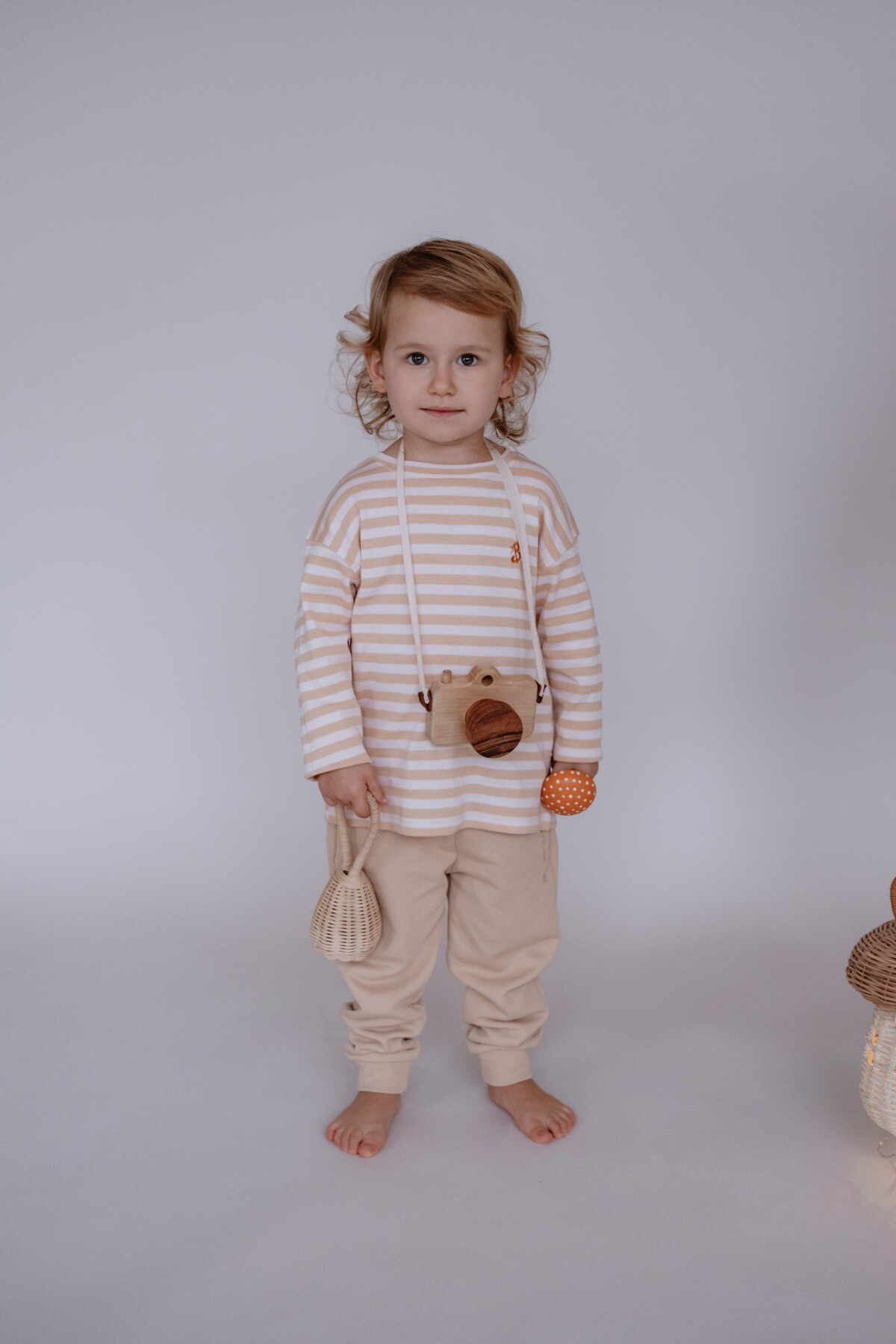 Picture of Uzun Kollu T-Shirt / Bej Çizgili