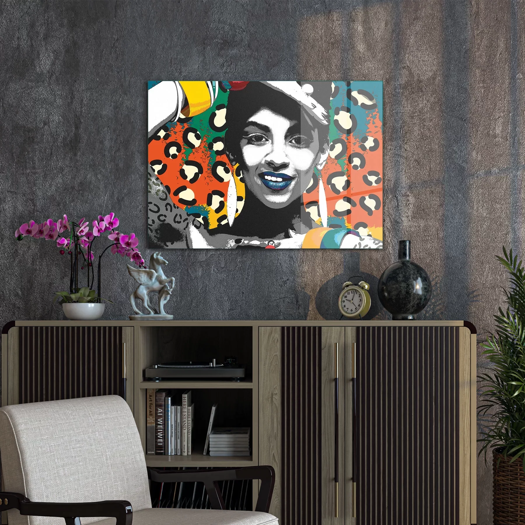 Picture of Decovetro Cam Tablo New Pop Art African Woman Fun 70x100 cm