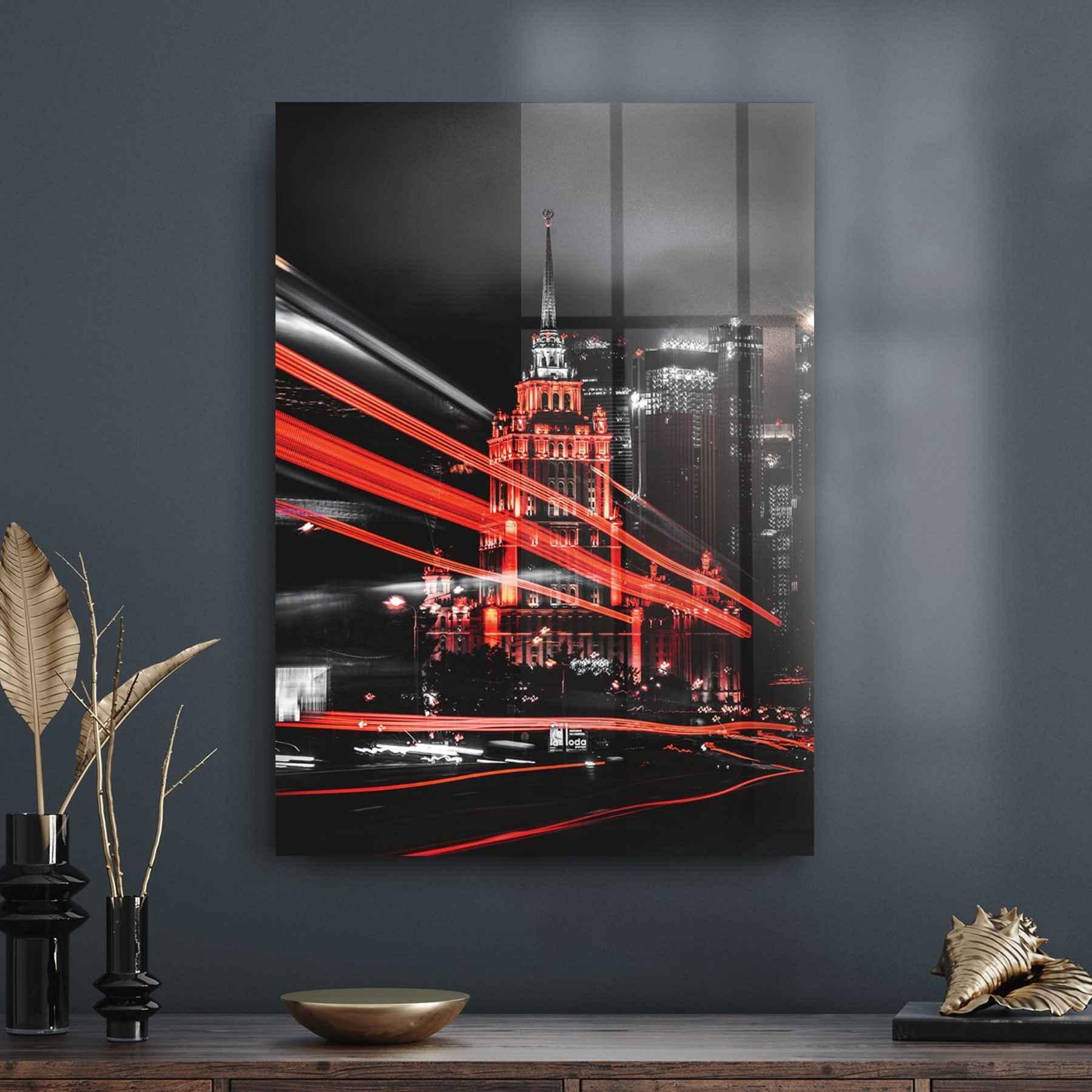 Picture of Decovetro Cam Tablo Neon Şehir Manzarası 30x40 cm