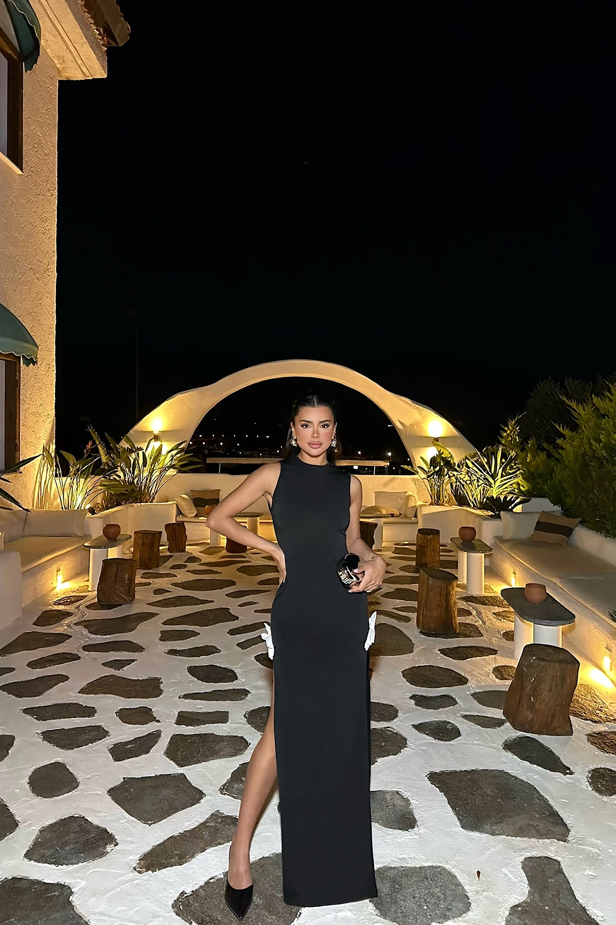 Picture of Black Gloria Bow Detail Dress