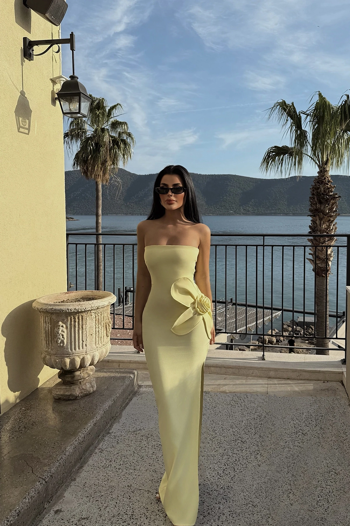 Picture of Yellow Daysi Strapless Dress