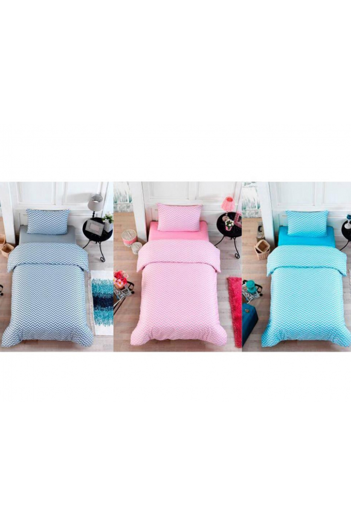 Picture of Çeyiz Diyarı Tek Kişilik Zigzag Nevresim Takımı