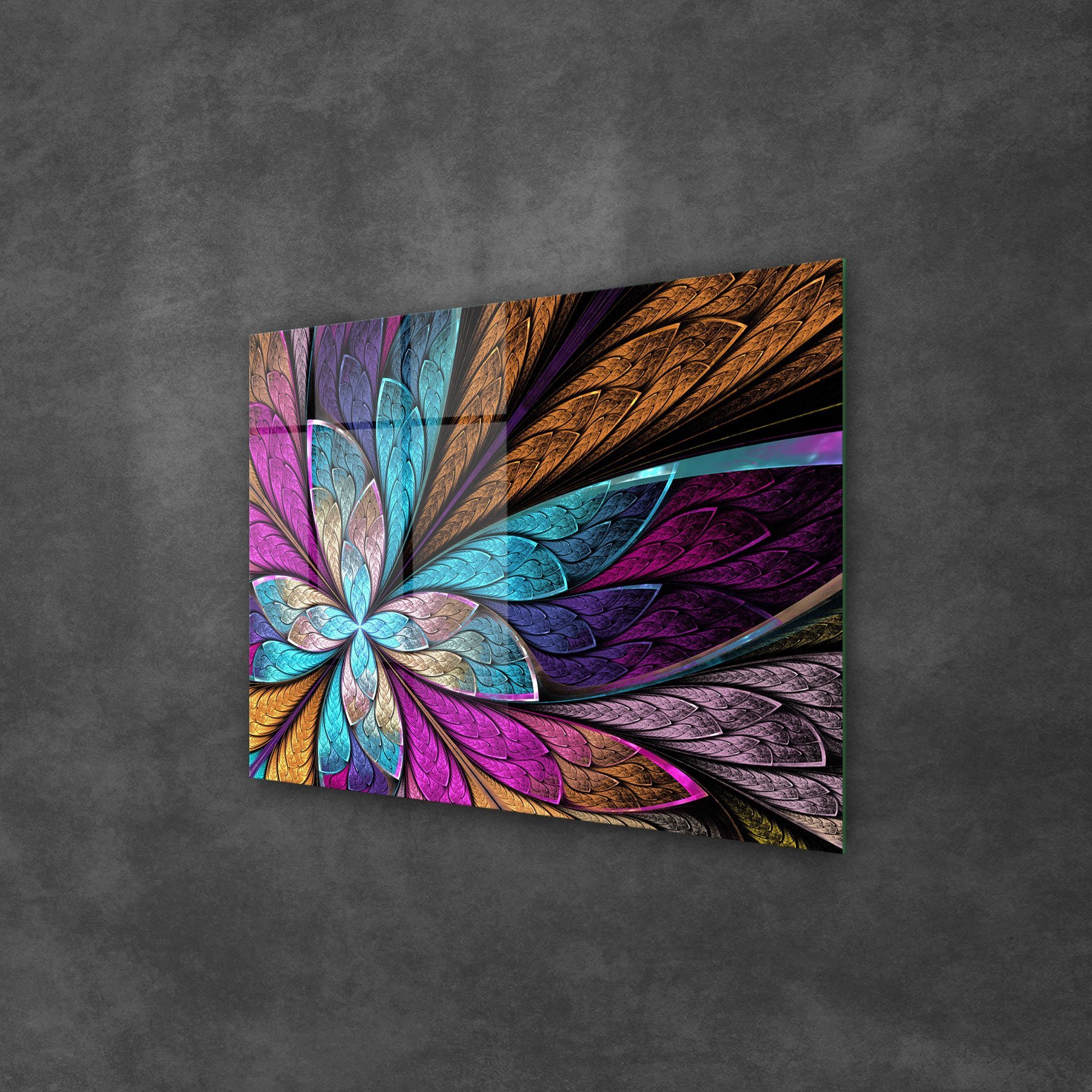 Picture of Decovetro Cam Tablo Abstract Çiçek Desenli 30x40 cm