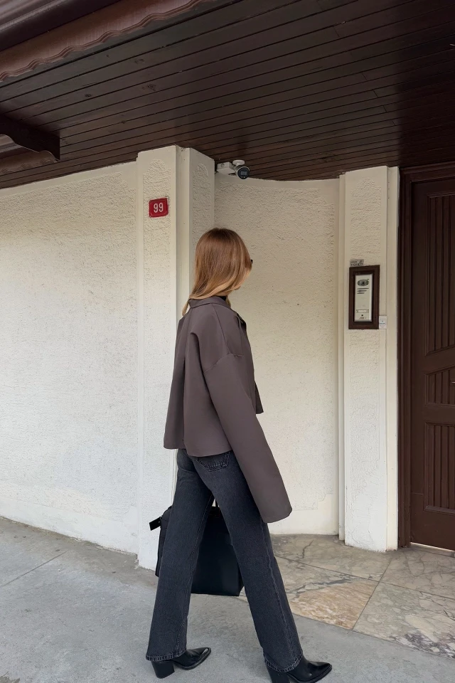 Picture of Brown Button-Front Jacket