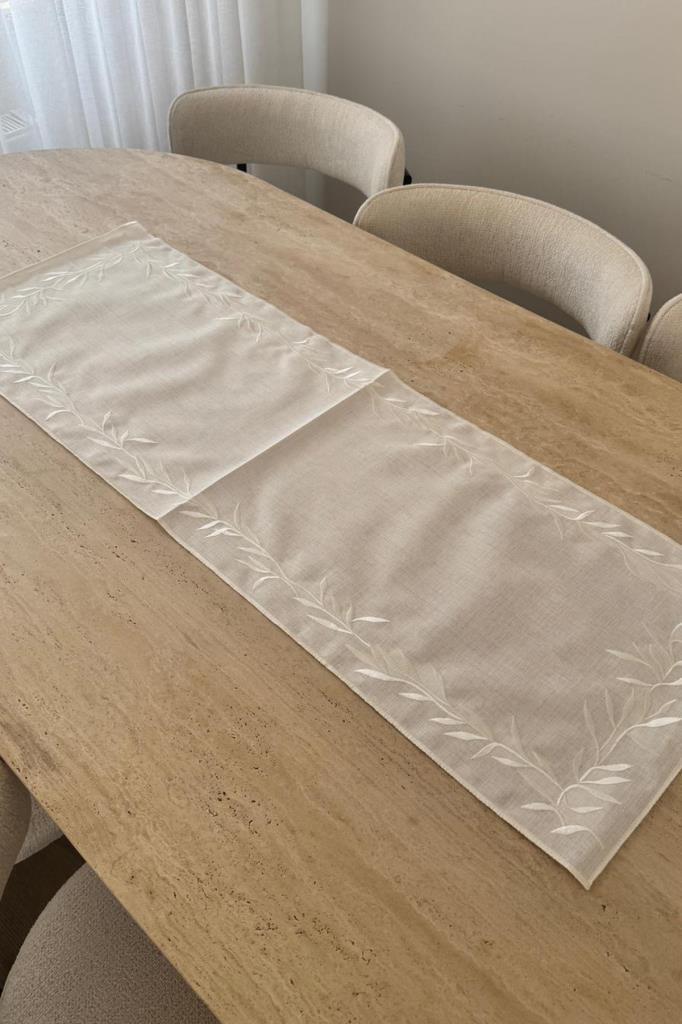 Picture of Nazlım Keten Nakışlı Amerikan Servis Takımı 19 Parça Krem