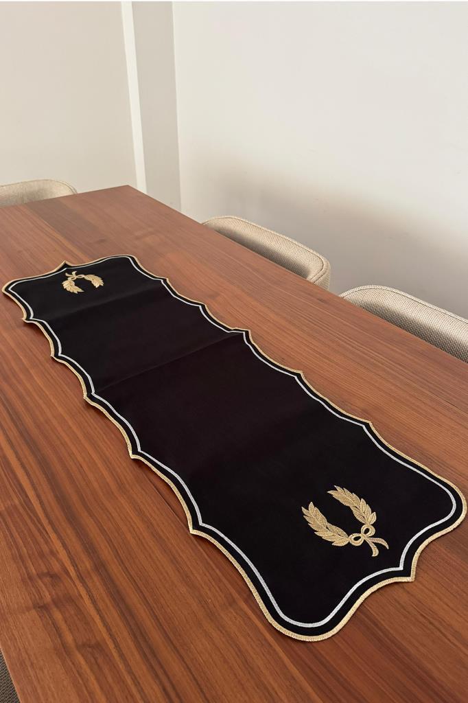 Picture of Edalım Keten Nakışlı Amerikan Servis Takımı 19 Parça Siyah