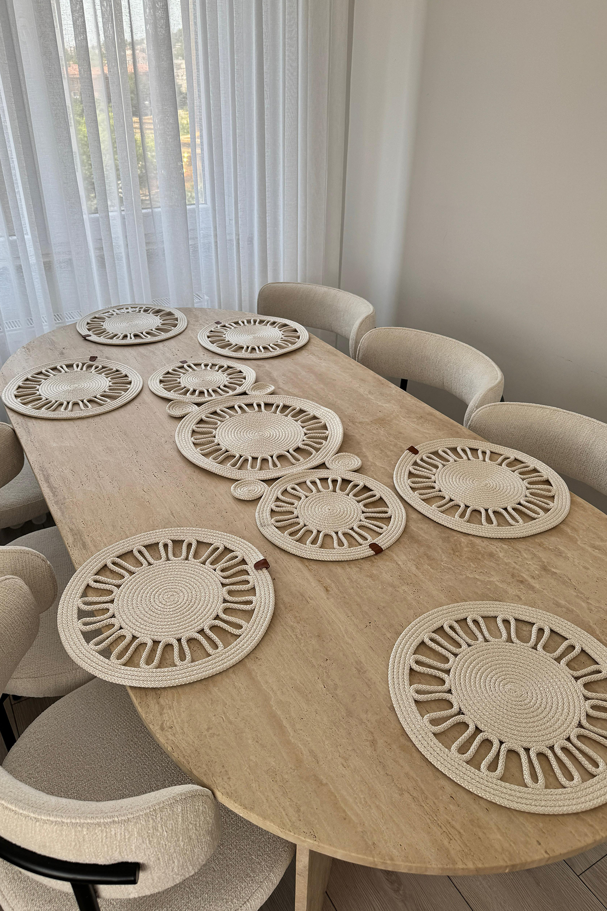 Picture of Salin Lüks Jüt 7 Parça Yemek Takımı Krem