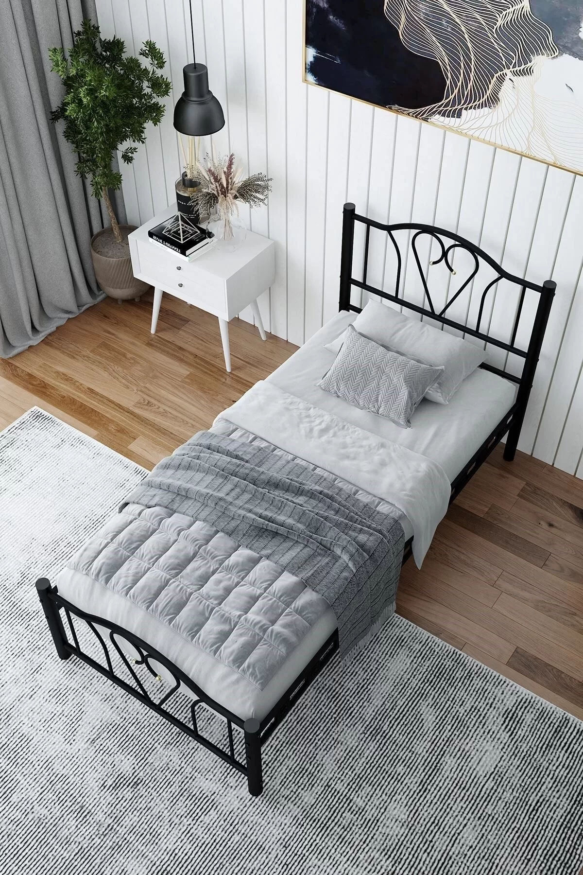 Picture of Orkide Tek Kişilik Ferforje Metal Karyola Siyah