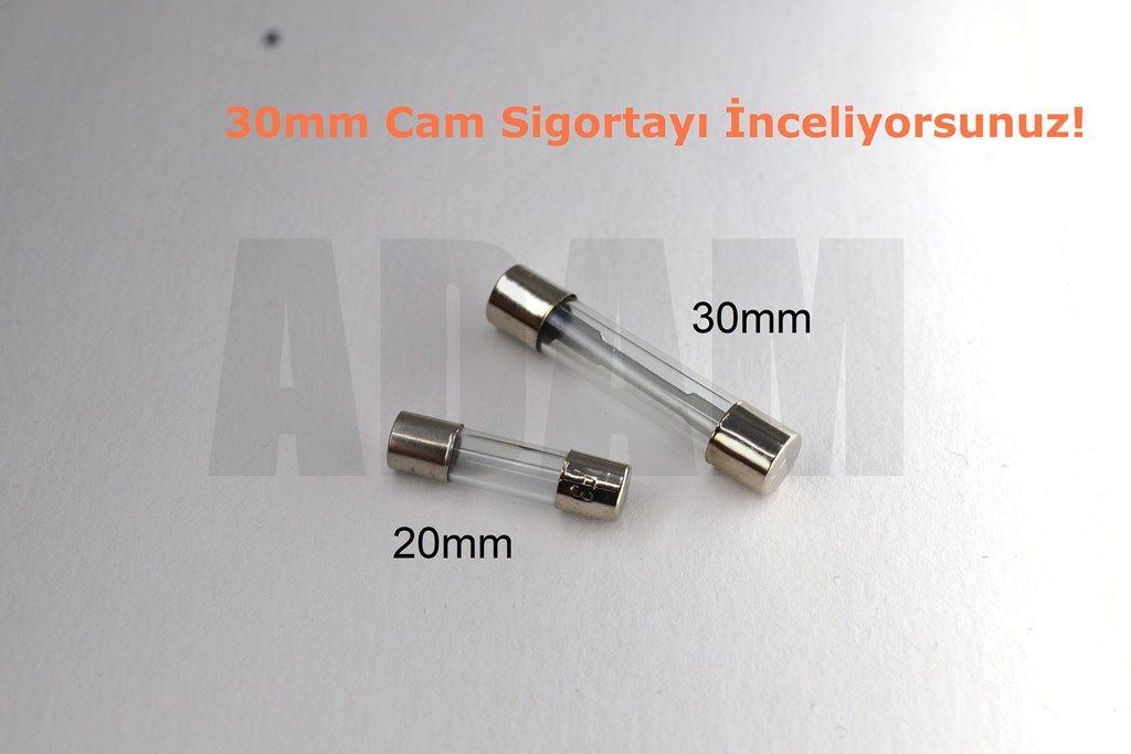 Picture of 100 Adet 30 Amper Cam Sigorta 30A 6X30mm MT-CAM3030