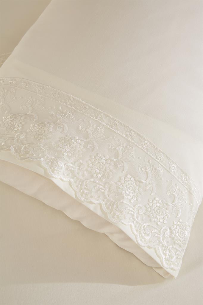 Picture of Fransız Dantelli Reyhan Çeyizlik Nevresim Takımı Krem