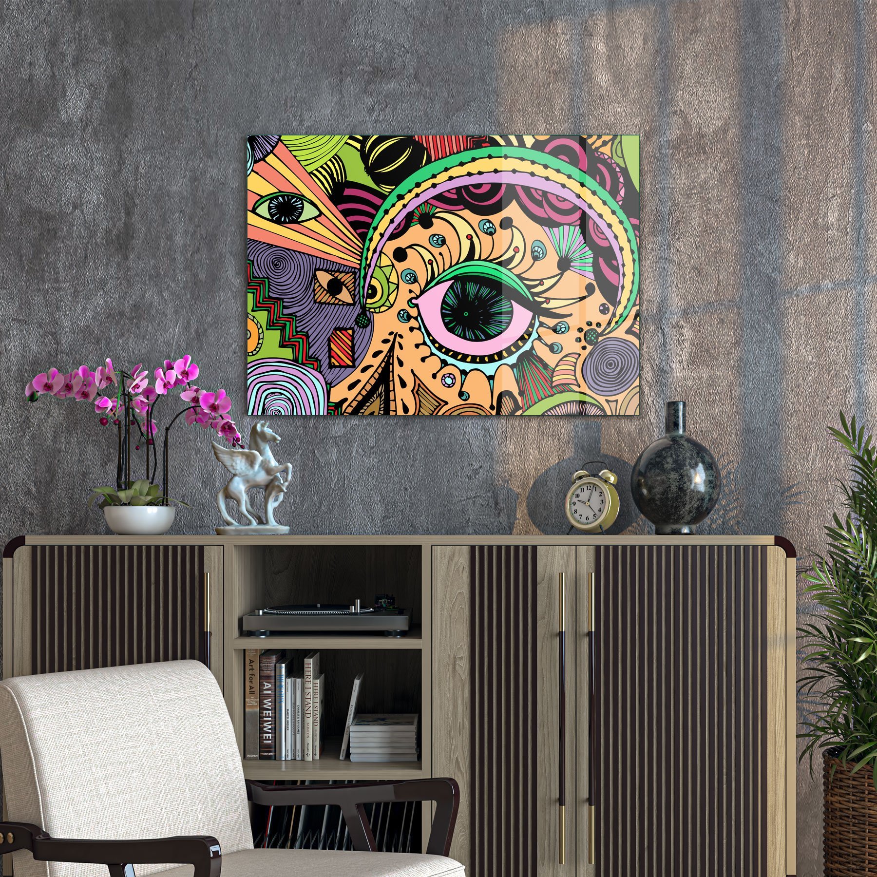 Picture of Decovetro Cam Tablo Pop Art Colour Eye 50x70 cm