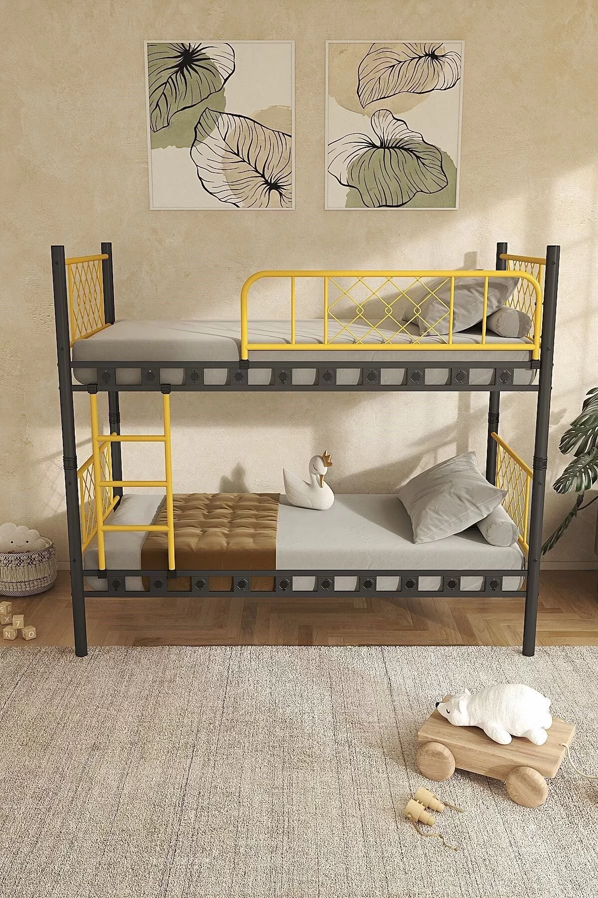 Picture of Metis Genç Çocuk Yatak Odası Metal Ranza Ve Karyola 90x190