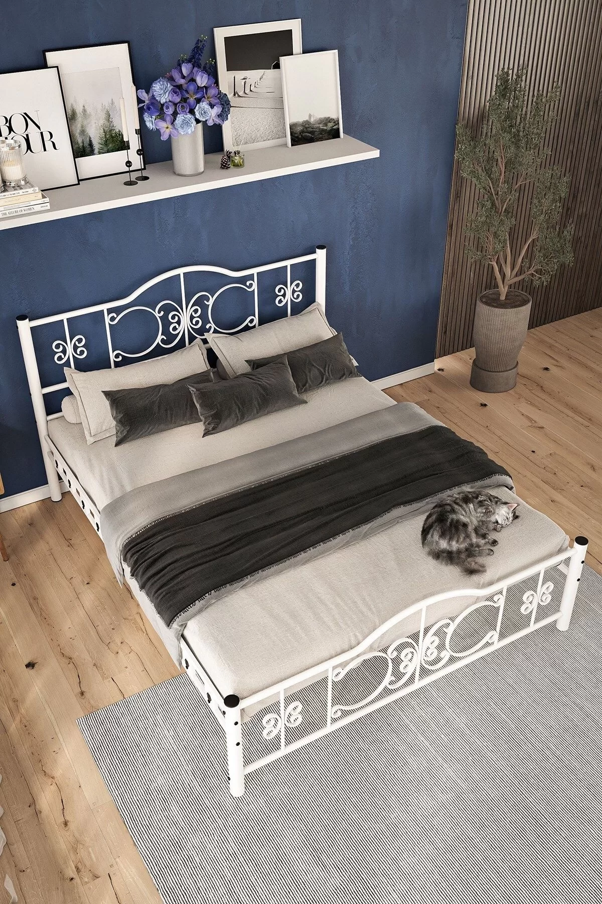 Picture of Pero Çift Kişilik Ferforje Metal Karyola Beyaz