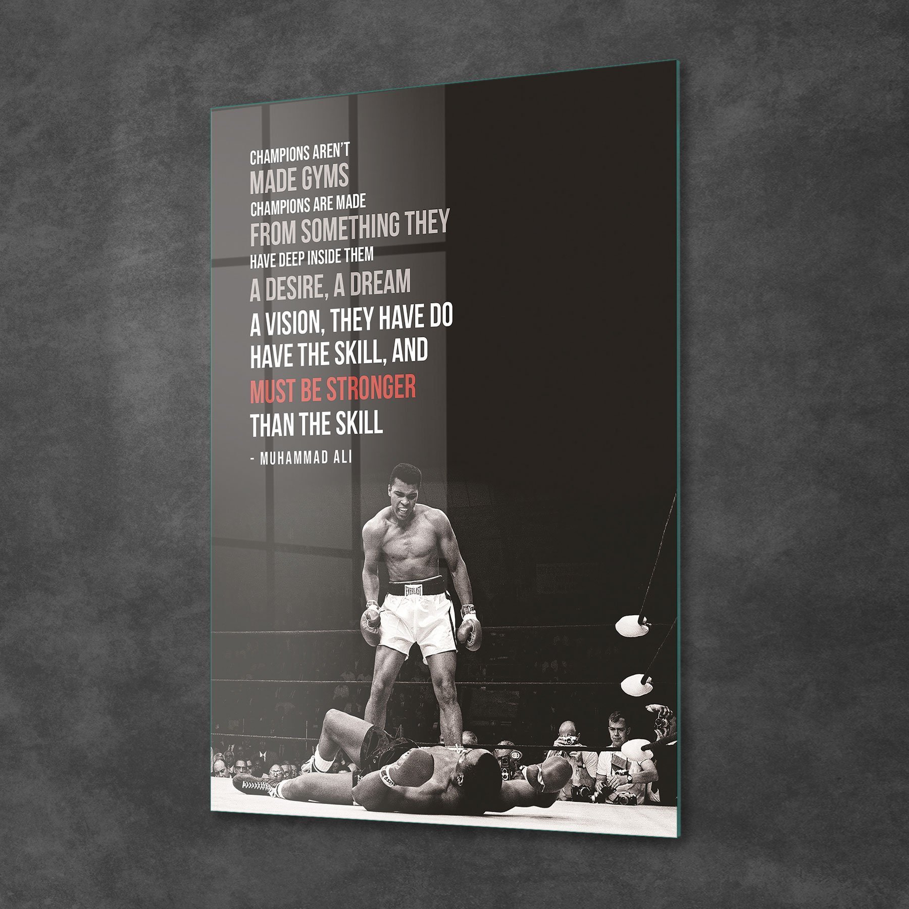 Picture of Decovetro Cam Tablo Muhammed Ali Motivational 70x100 cm