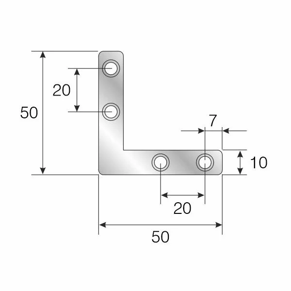 Picture of 50X50X10MM L KÖŞE BAĞLANTI SACI