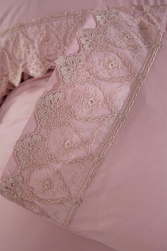 Picture of Fransız Dantelli Nadire Çeyizlik Nevresim Takımı Pudra