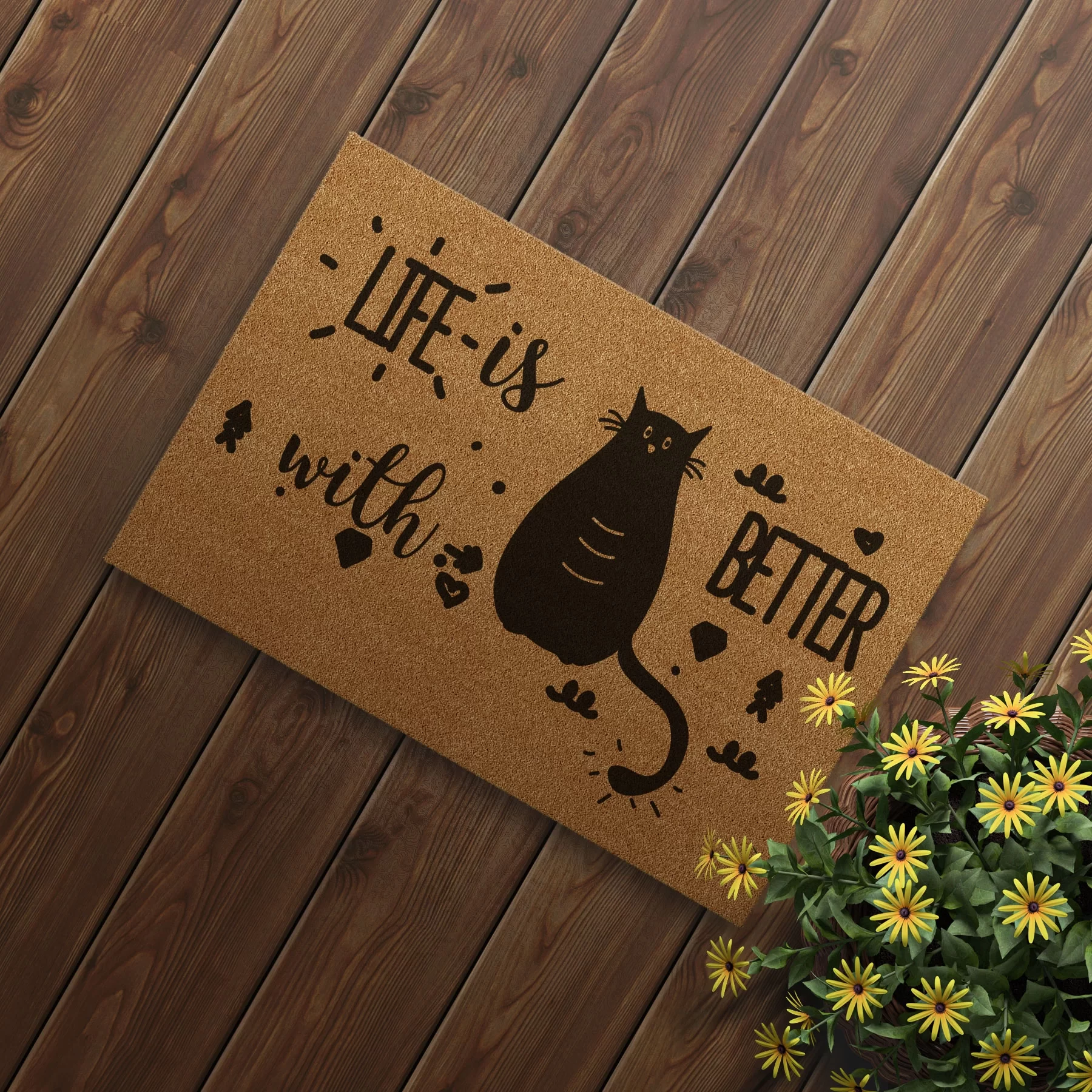 Picture of Decovetro Paspas Life is Better Desenli Kapı Önü Paspası 40 x 60 Cm