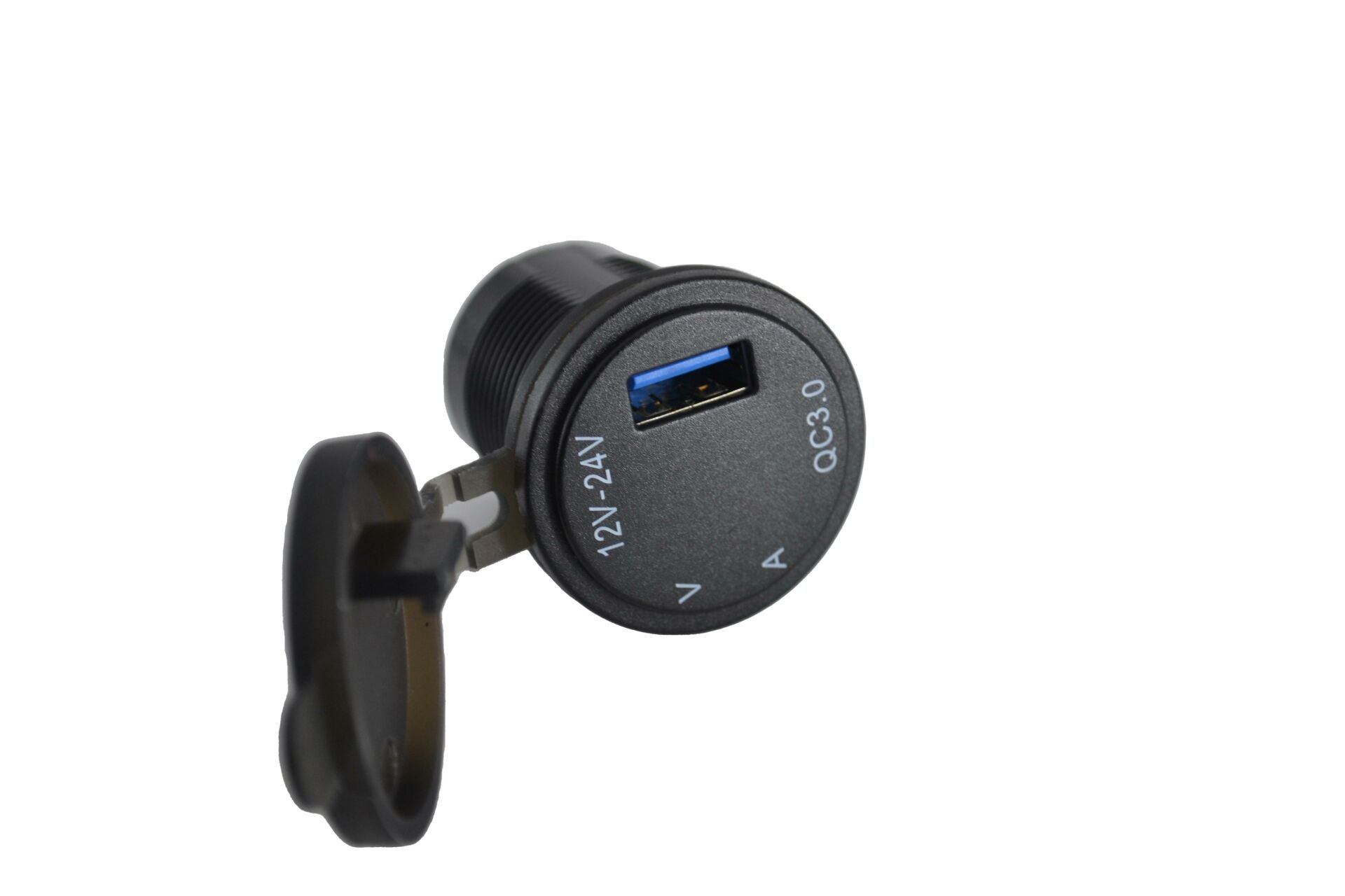 Picture of 12V 24V DC USB QC3.0 Şarj Port Voltmetreli Ampermetreli Yuvarlak MT-UP03