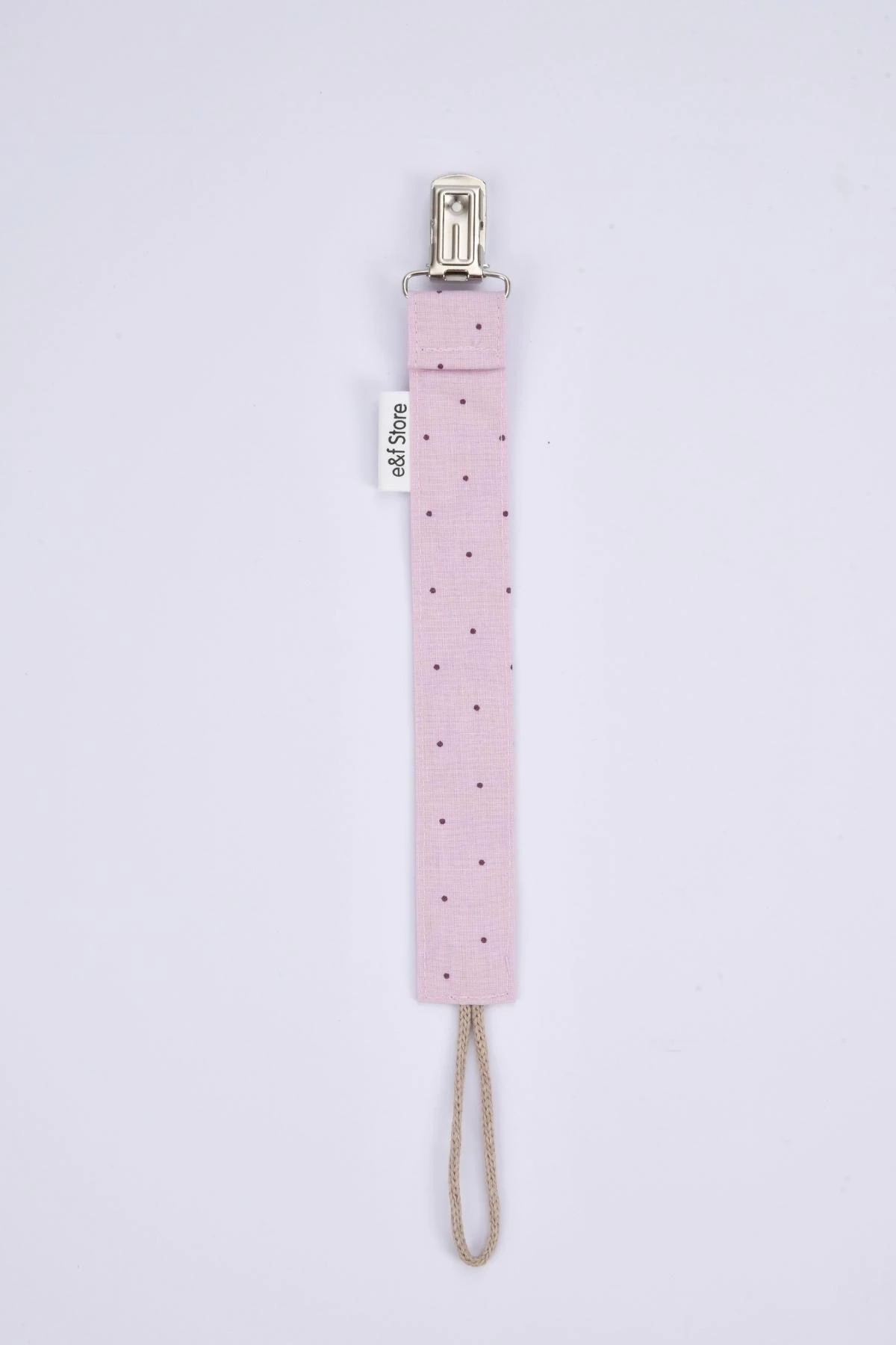 Picture of Pamuk Kumaşlı Emzik Zinciri – Puantiyeli Lila