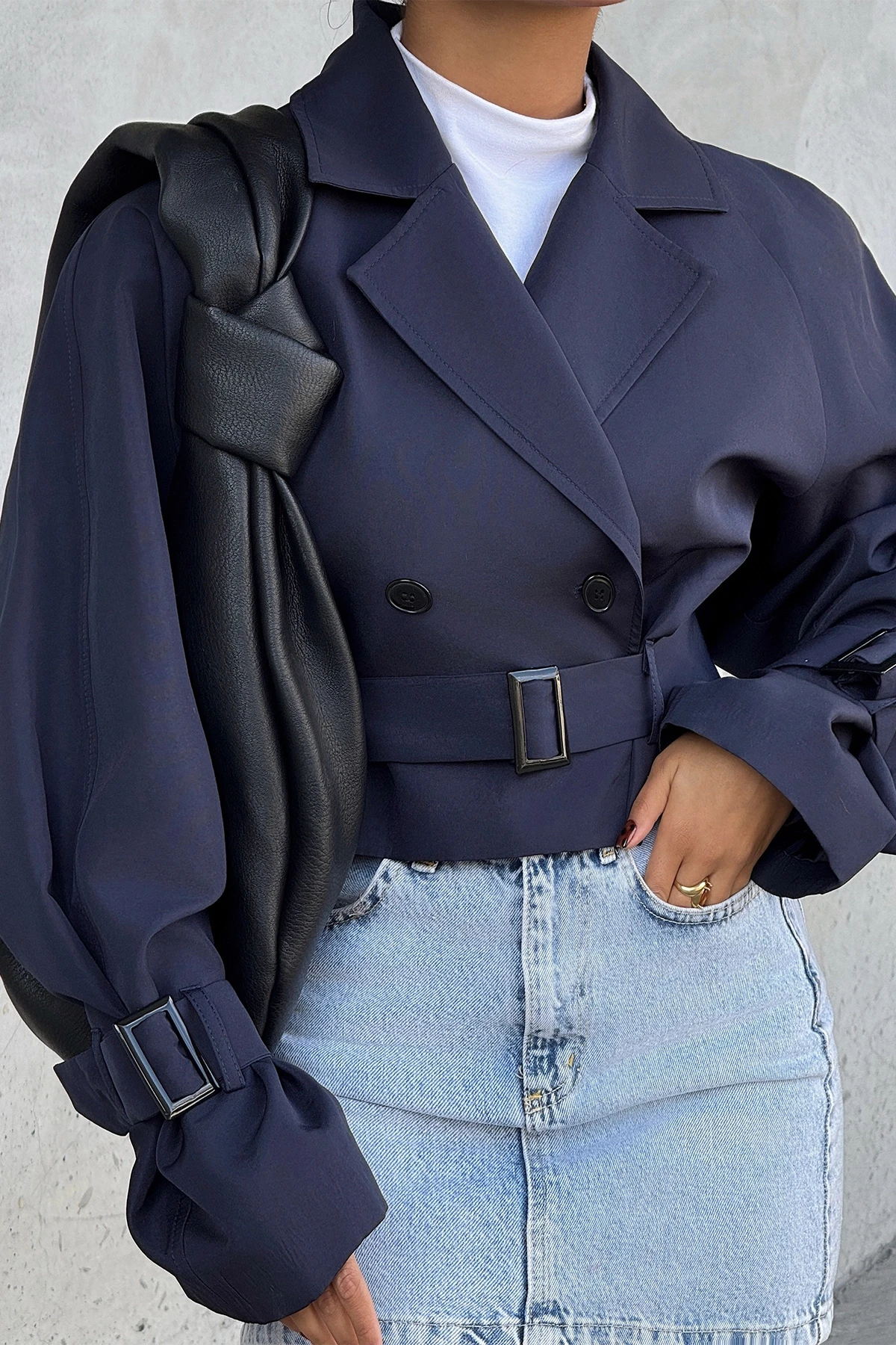 Picture of Navy Blue Button-Front Jacket