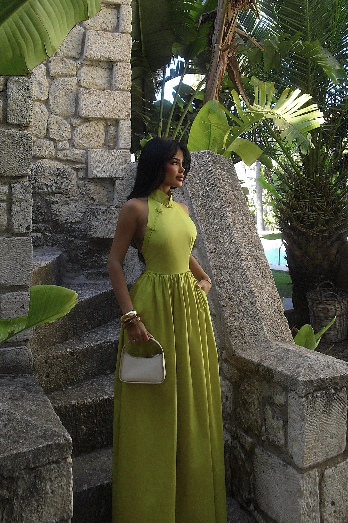 Picture of Oil Green Tania Dress